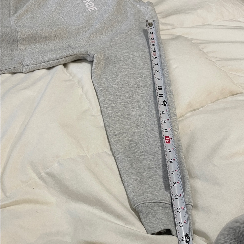 Brunette The Label | Gray | Cropped | CrewNeck | Blonde |Sweatshirt | Size L/XL - Picture 12 of 13